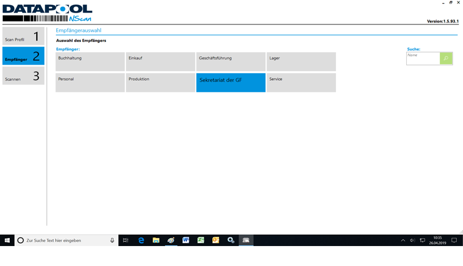 datapool nscanplus empfaenger